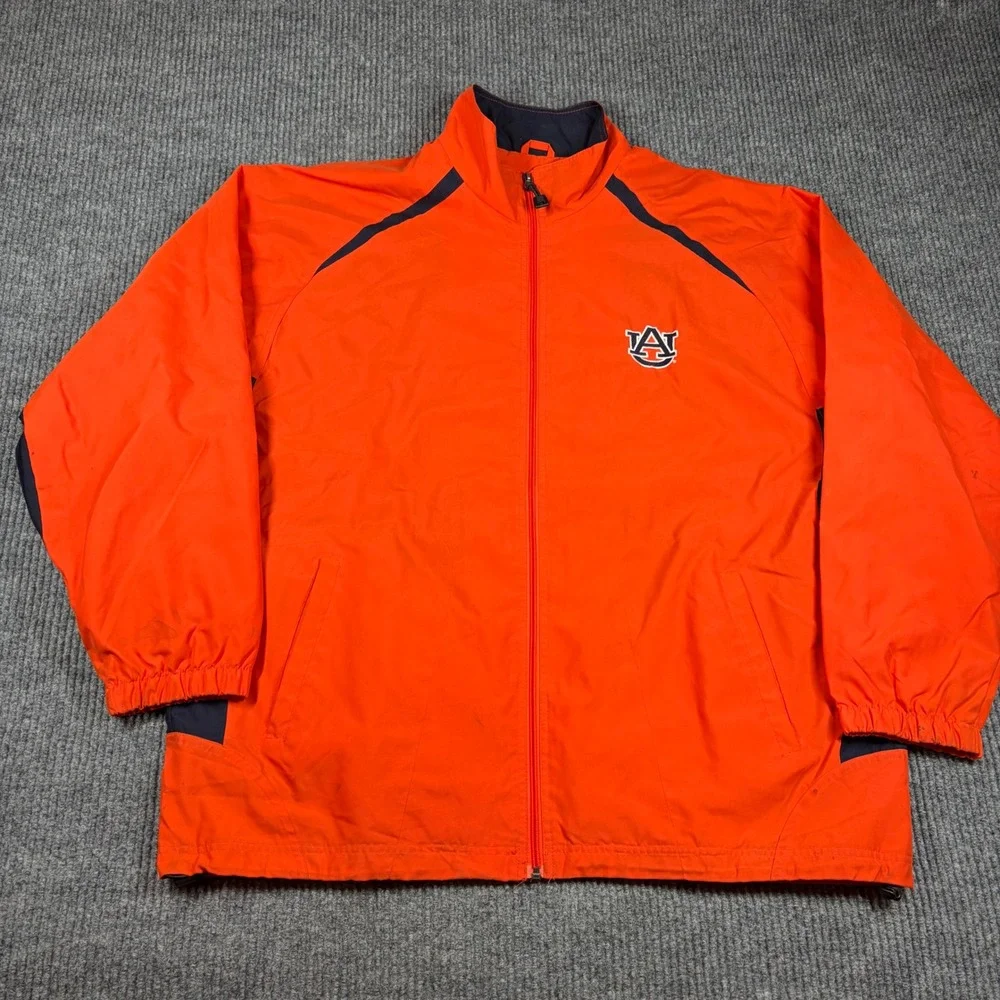 Vesi Sportswear Pullover Men's XL Auburn Tigers Windbreaker Orange Full Zip NCAA